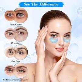 Parche Coreano de Hidrogel con Péptidos y Colágeno - 60 Piezas Mascarillas Reafirmantes, Iluminadoras e Hidratantes para Ojos - Ojeras, Bolsas, Arrugas y Líneas Finas - Under Eye Patches