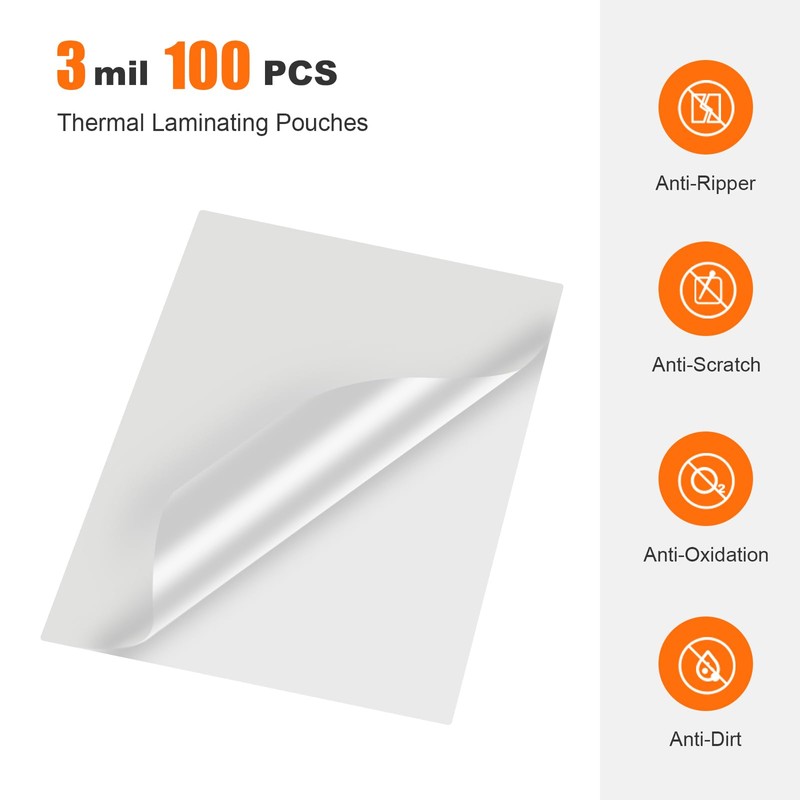 Bonsaii Laminating Sheets, 100 PCS 3mil Thermal Laminating Pouches, 9