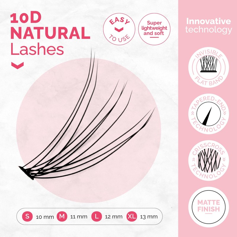 Renata Beauty 10D Natural Look [C Curl] Individual Eyelashes for