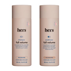 hers Full Volume Shampoo & Conditioner Set - Volumizing Shampoo and Conditioner for Women with Biotin - Adds Lightweight Volume, Shine & Bounce - Coastal Cedar Citron - 2 x 6.4 fl oz