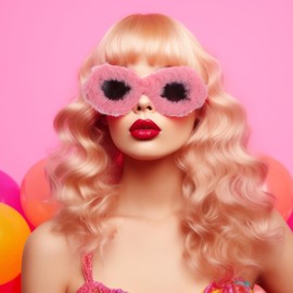 Gatuida Plush Sunglasses Funny Glasses Vintage Trendy Eyewear for Cosplay Masquerade Party