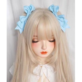 Pyulibon Ribbon Design Barrette Set, Hair Clip, Sweet Loli Princess (Blue)