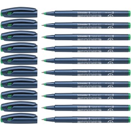 Schneider Topball 857 Tintenroller (stabiler Metallspitze, 0,6 mm) 10er Packung grün