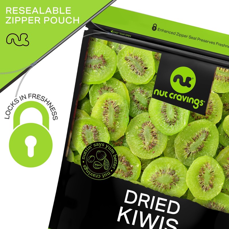 NUT CRAVINGS Dry Fruits - Sun Dried Kiwi Slices, with