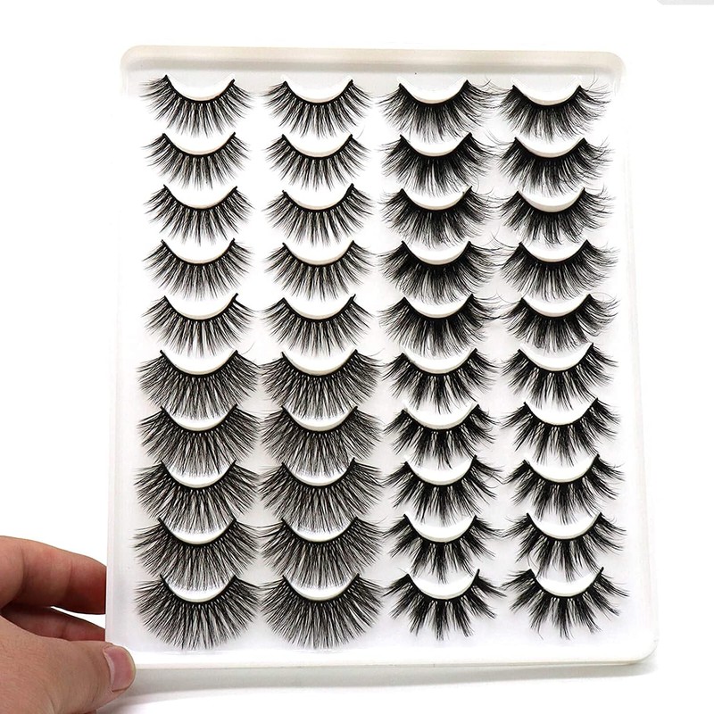 HANSPY False Eyelashes, Fluffy Crossed Faux Mink Eyelashes, 4 Styles,