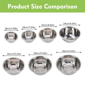 Stainless Steel Colander, 8.6in/22cm Kitchen Mesh Microporous Colander Metal Strainer for Pasta Spaghetti Berry Veggies Fruits Noodles Salads