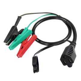 HVAC Adaptor Cord, Compatible with Yellow Jacket 69522 Adaptor Cord, HVAC Training Tools Adapter Cables, 120V AC Circuit Breaker NEMA 5-15R to Large Clips 30 Amp, SJT 14AWG (Cheater Cord)