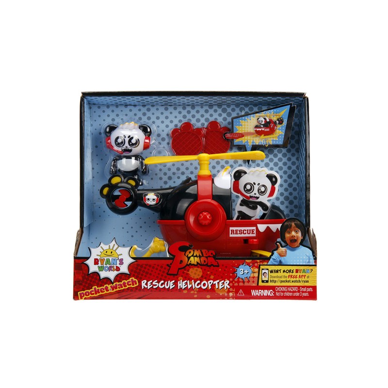 "Jada Toys Ryan's World Helicopter with Combo Panda Figure, 6""