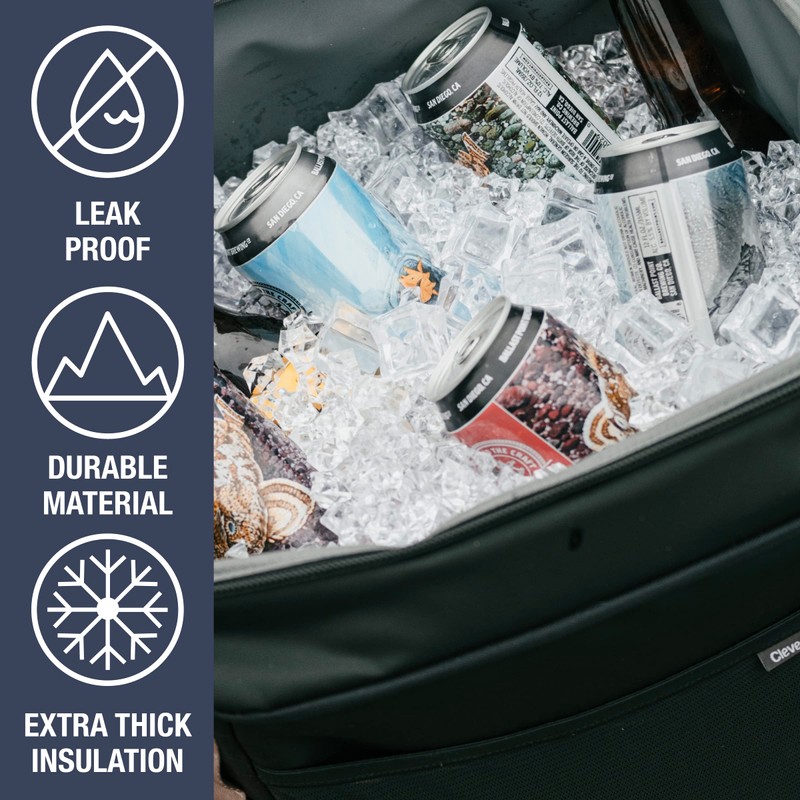 CleverMade Sequoia Collapsible Cooler Bag – 50 Can Insulated Soft