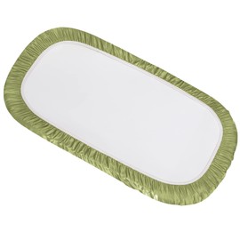 SiinvdaBZX Satin Bassinet Sheets for Baby Hair, Silky Soft Sage Green Bassinet Fitted Sheets for Hourglass, Oval & Rectangular Bassinet Mattress (Pack of 1)