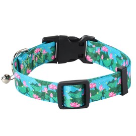 NISIYE Adjustable Dog Collar with bell-Special Design Patterns, Ultra Comfy Soft Nylon Breathable Pet Collar for Small Medium Large Dogs