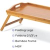 Bamboo Lap Tray Table with Folding Legs and Handles, Breakfast