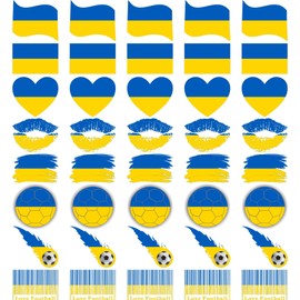 Meme Series Womaha 40 Sheets Ukraine Flag Temporary Tattoos for Kids Football Temporary Face Tattoos