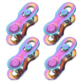 sourcing map 4pcs Bicycle Missing Link 6/7/8 Speed Reusable Steel Bicycle Chain Link Connector Quick Link Bicycle Chain Coupling for Mountain Bikes Road Bicycle Chain Replacement, Colorful