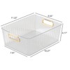 Wakikini Plastic Clear Pantry Storage Basket, Fridge Organizer Bins, 4-Pack