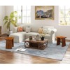 RUBAPOSM Solid Wood Accent Stool 18" Shower Bench Rustic Garden