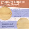 BambooMN Bamboo Round Chopping and Serving Board Charcuterie Board 12"