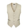 HISDERN Suit Vest for Men Elegant Wedding Vest Classic Plain