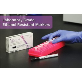 SciStar Alcohol-Resistant Laboratory Markers, NEW & IMPROVED, Fine Point (0.7mm), Black Ink (Pack of 4)