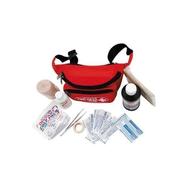 Elite First Aid Hikers Fanny Pack with Complete Emergency Car Kit Supplies, Lightweight for Emergencies at Home, Outdoors, Car, Camping, Hiking - Red