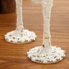 Bride Groom Champagne Glasses - Wedding Glasses with White Lace