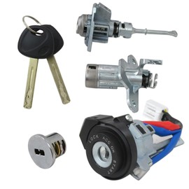 WELURE 81900-C1B00 Full Door Lock Cylinder Ignition Keys Lock 6-Pin for 2011 Hyundai Sonata SE Sedan 4-Door