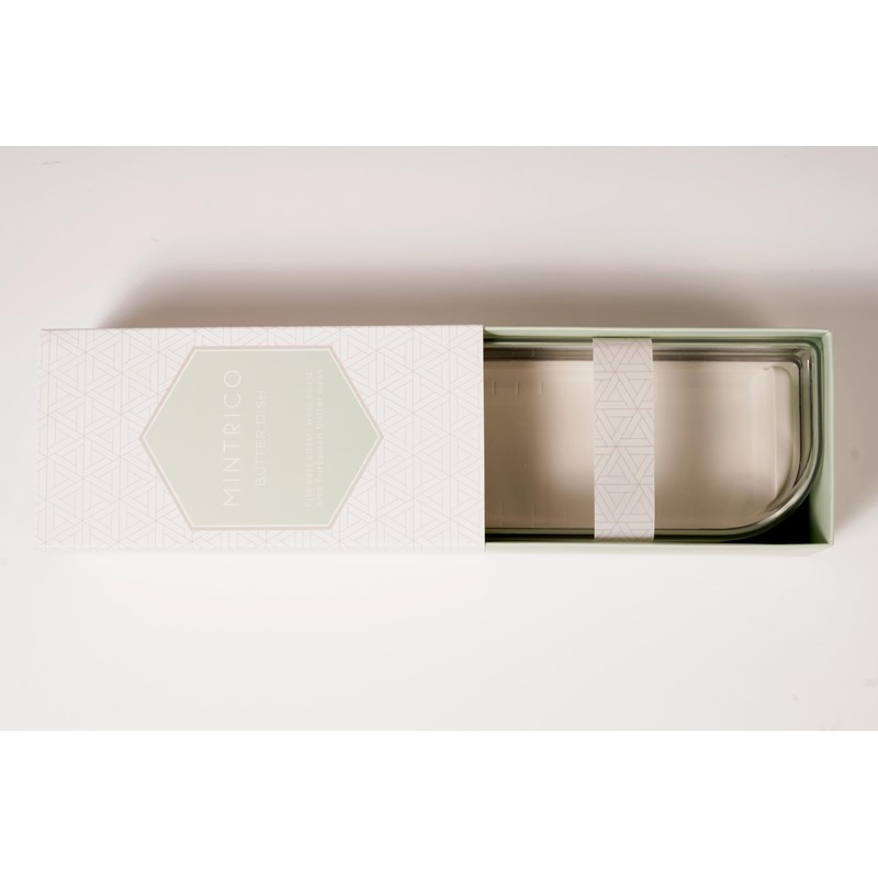 Mintrico Butter Dish with clear lid cover air tight dishwasher