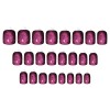 GXOIPNS Purple Press On Nails Short Square Acrylic Cat Eye