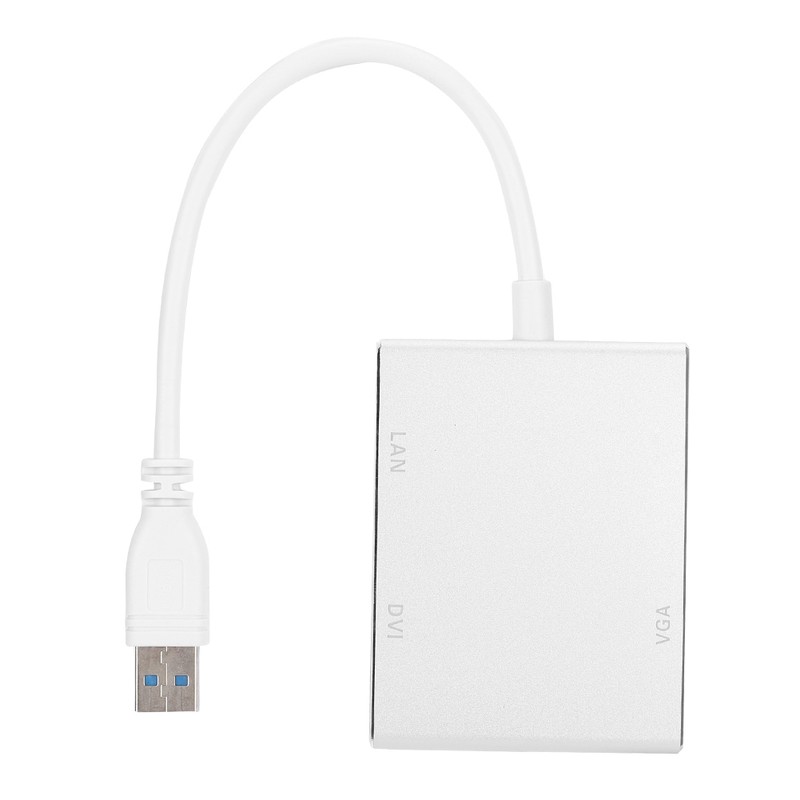 4 in 1 USB3.0 Adapter to VGA DVI HDMI LAN