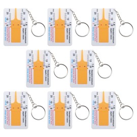 YINETTECH 8PCS Tyre Tread Depth Gauge 0-20 mm Tire Ruler Portable Tyre Tread Checker with Keychain for Car Motorcycle Truck Caravan Trailer Wheel Plastic Measurement Tool