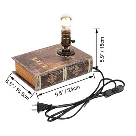 Kiven Bookshelf Lamp, 1-Light Classic Library Sconce with Half Chrome Bulb, Farmhouse Decorative Bookend, Plug in Book Lamp for Office Home Decor Bedside Bookcase