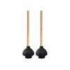 Superio Plunger, Black Rubber, Natural Wood Handle