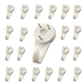 fiXte® Medium 30mm (1.3/16 inch) White Nylon Non-Trace Hardwall Drywall Picture Hanger Hook - Pack of 20 Pieces