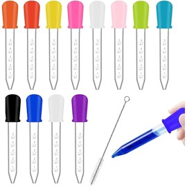 MMSZHL Cuentagotas Líquidas de Silicona, 12 Uds 5ml Cuentagotas de Transparente, Goteros de Plástico con Punta de Foco para Niños, Moldes de Gomitas de Caramelo, Manualidades