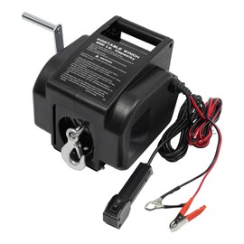 TFCFL Trailer Winch 2000LBS, Reversible Electric Boat Winch, 12V DC Power-in, Power-Out, Freewheel Operations for Cars, Trailers, Trucks, Yachts, Marine Winches (Corded Remote Control & Hand Crank)