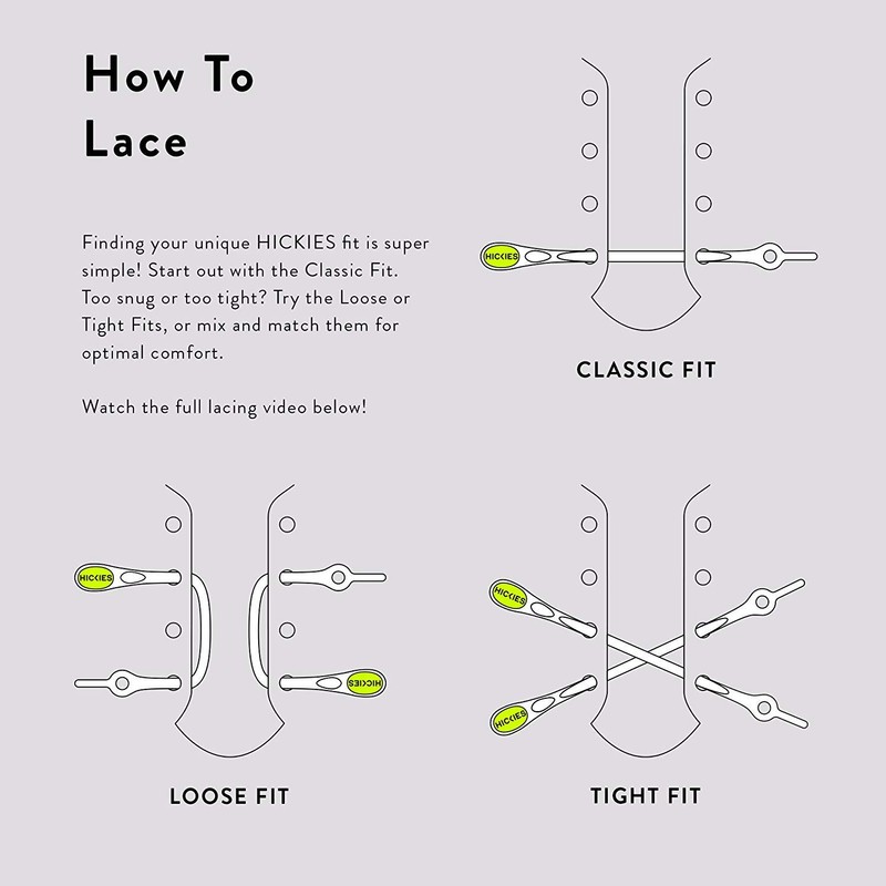 HICKIES Elastic Tie-Free Shoe Laces (2.0 New), White