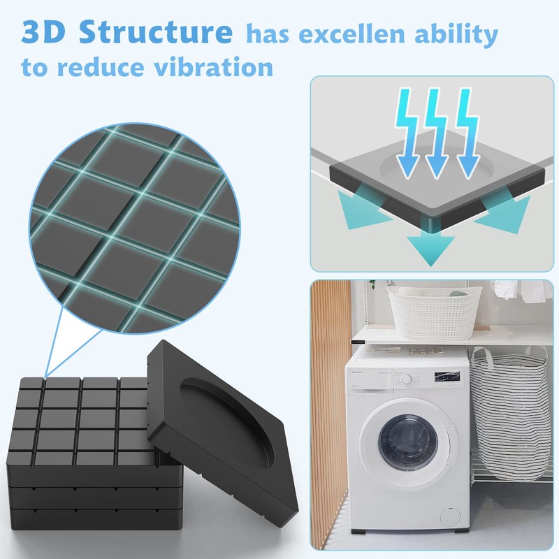SEISSO Anti Vibration Pads for Washing Machine, Anti Vibration Pads