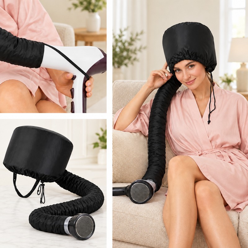 Reusable Hair Dryer Bonnet Cap for At-Home Hair Drying –