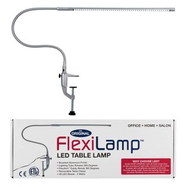 Americanails Original FlexiLamp - LED Table Desk Lamp - Removable Clamp - Adjustable Lighting for Nail Stations - Manicure Table Light - Flexible Arm - 48 LED Beads - 300 Lumens