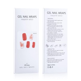 Semi Cured Gel Nail Strips, Real Nail Polish Art Stickers (UV/LED Light Required), Glossy Glitter Cute Adhesive Full Nail Wraps Long Lasting Waterproof, Nail Strips Decal for Women Girls