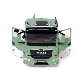 WIKING 077650 MAN TGS 18.510 4x4 BL 2-Axis Tractor, Model Truck, 1:32, Metal/Plastic, from 14 Years, Many Functions, Includes Tyre Pressure Control System, Swivelling Grille, Green (Ackle Diesel)