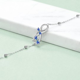 POPLYKE Dragonfly Anklet for Women Sterling Silver Infinity Anklet Animal Jewelry Gift for Women (dragonfly, 9+2")