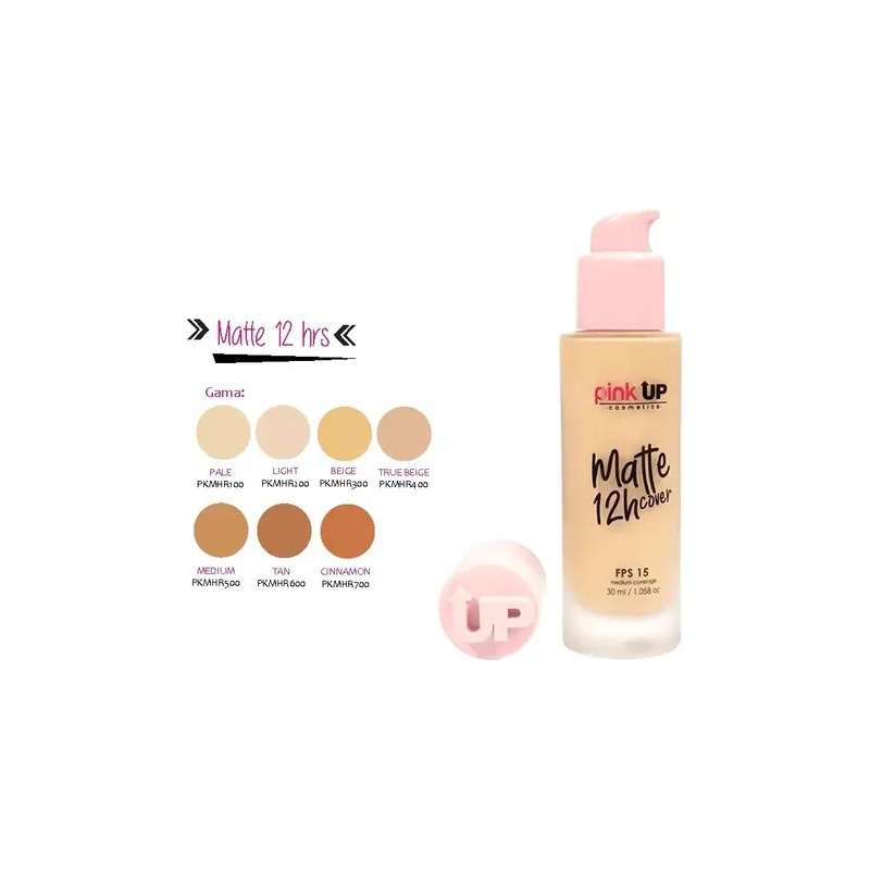 Base De Maquillaje Alta Cobertura Matte Cover 12 Hrs Pink