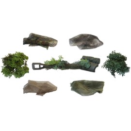 MT Military Set of 2 camouflage nets as 1:16 RC tank accessories such as a roll for the cannon tube and tower as well as Icelandic moss bushes for camouflage (beige)