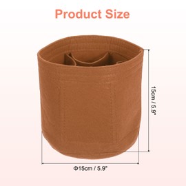 QUARKZMAN Handtaschen-Organizer-Einsatz, tragbare Filz-Organizer-Taschen mit Mehreren Fächern für Eimer-Tasche, gewölbte Satteltasche, Tragetasche, Handtaschenformer (8" x 4" x 5,5", Khaki)