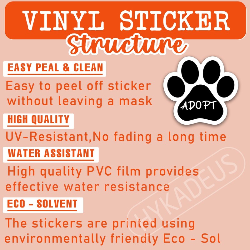 (3PCS) Adopt Sticker Dog Paw Stickers Funny Dog Stickers Paw