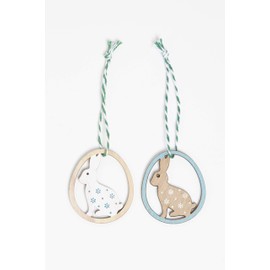 Heitmann Deco Wooden Easter Pendants, Easter Eggs, Butterflies, Easter Decoration, Spring Decoration, Pack of 24