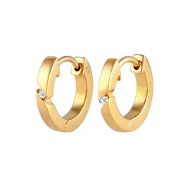 Diamore Basic Women's Creole Diamond Earrings, (0.04 ct), 925 Sterling Silver, Silver