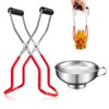 Stainless Steel Canning Funnel Set, Jar Funnel Lifter with Grip