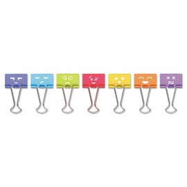 Universal 31031 Emoji Themed Binder Clips, Assorted, Medium, 1-Inch Wide, 42/Pack